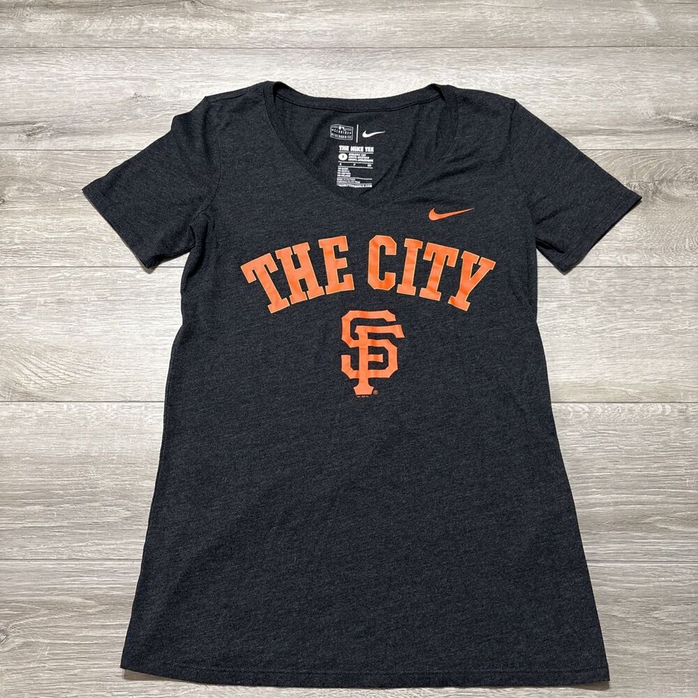 The Nike Tee The City SF San Francisco Giants Women's Athletic Cut Gray Shirt S